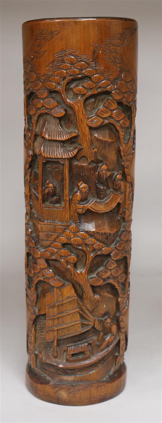 A tall Chinese bamboo brushpot, early 20th Century